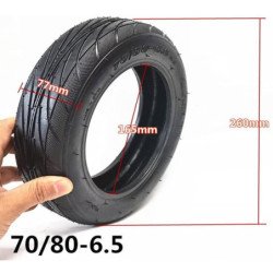 Reifen der Größe 70/80-6,5, schlauchlos (kein Schlauch erforderlich)