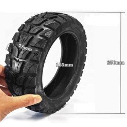 Band met de afmetingen 10x2,75-6,5 of 70/65-6,5, offroad (geen binnenband nodig), tubeless (geen binnenband nodig)