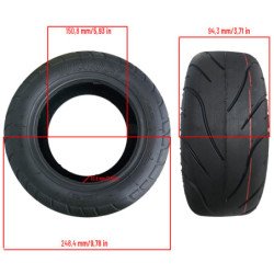 Wiel met band, maat 10x4.00-6, tubeless (geen binnenband nodig) Band